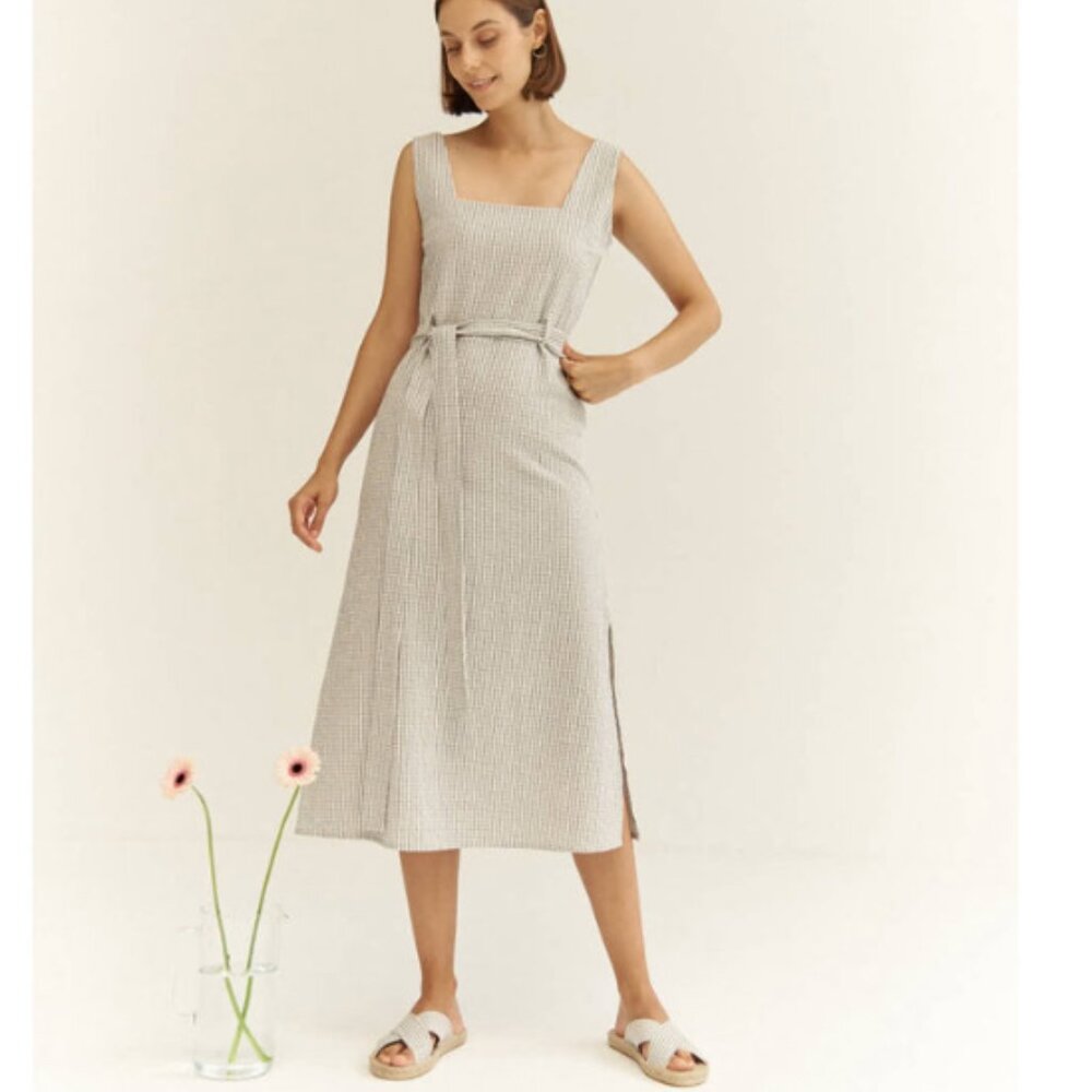 NWT Mus & Bombon Gingham Midi Dress, Made in Spain, Medium